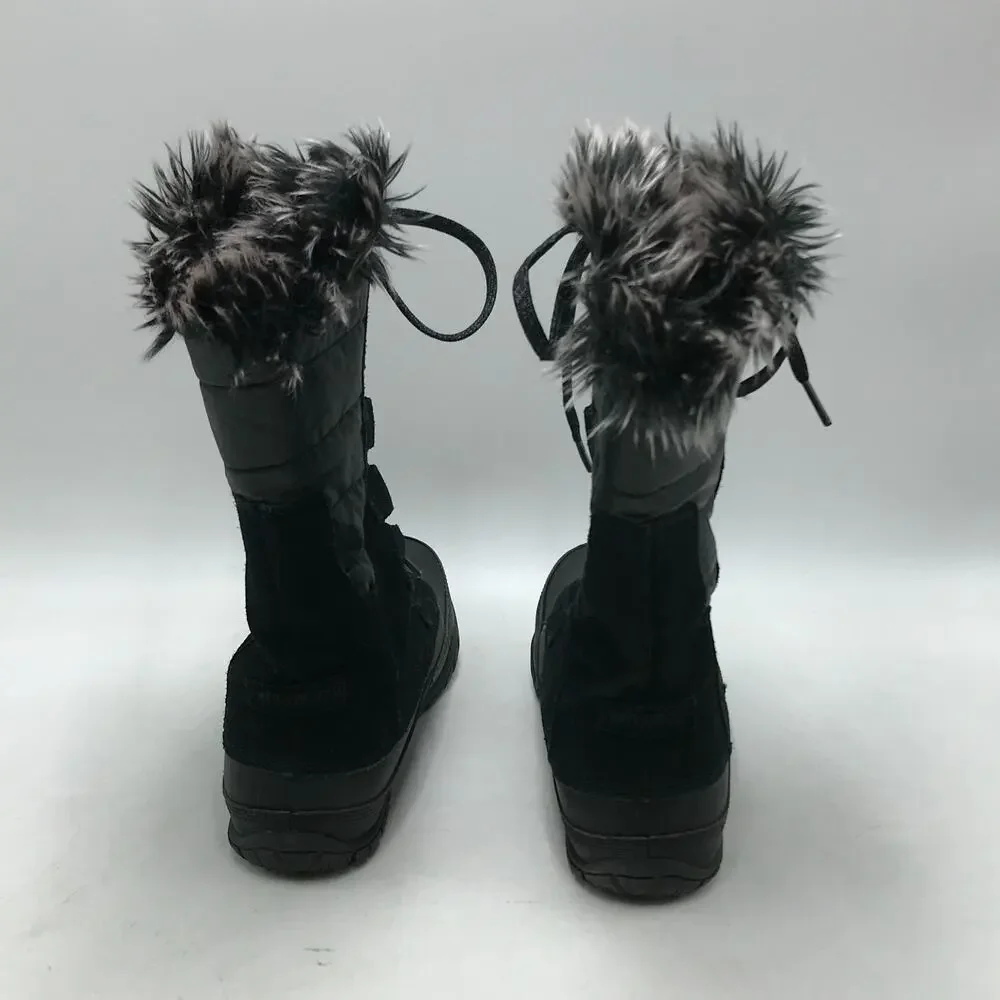 The North Face Women's 6.5 Nuptse Purna Winter Boots Black Lace Up 200 Gram Warm